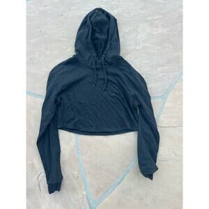 KORA Women’s Black Hoodie Cropped Solid Size Medium BZ